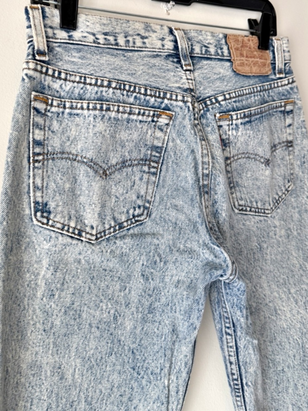 VTG 90s Levi's 501 Acid Wash Jeans Straight Leg High Rise Button Fly USA Sz 31 - Picture 12 of 16